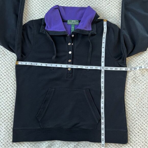 LRL Lauren Y2K Green Label Active Preppy Black Purple Athleisure Sweatshirt XL - Picture 5 of 13